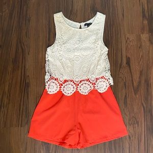 Pink and White Romper